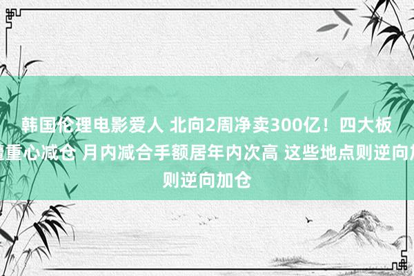 韩国伦理电影爱人 北向2周净卖300亿！四大板块遭重心减仓 月内减合手额居年内次高 这些地点则逆向加仓