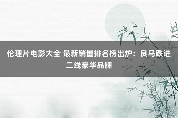 伦理片电影大全 最新销量排名榜出炉：良马跌进二线豪华品牌