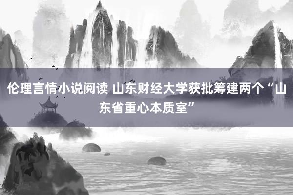 伦理言情小说阅读 山东财经大学获批筹建两个“山东省重心本质室”