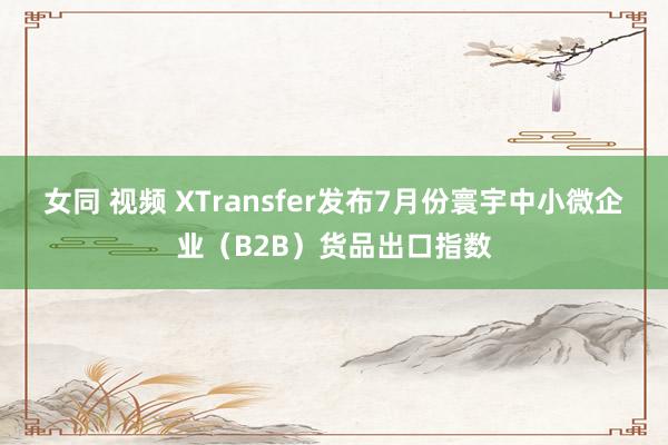 女同 视频 XTransfer发布7月份寰宇中小微企业（B2B）货品出口指数