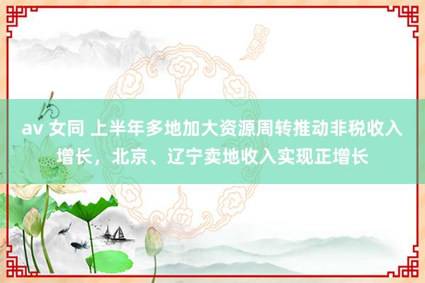 av 女同 上半年多地加大资源周转推动非税收入增长，北京、辽宁卖地收入实现正增长